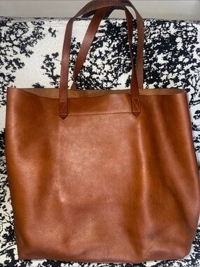 Madewell Classic Brown Leather Tote Bag